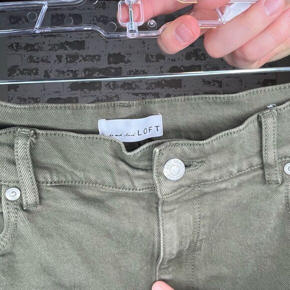 Loft | women wide leg green denim jeans - Picture 9 of 9